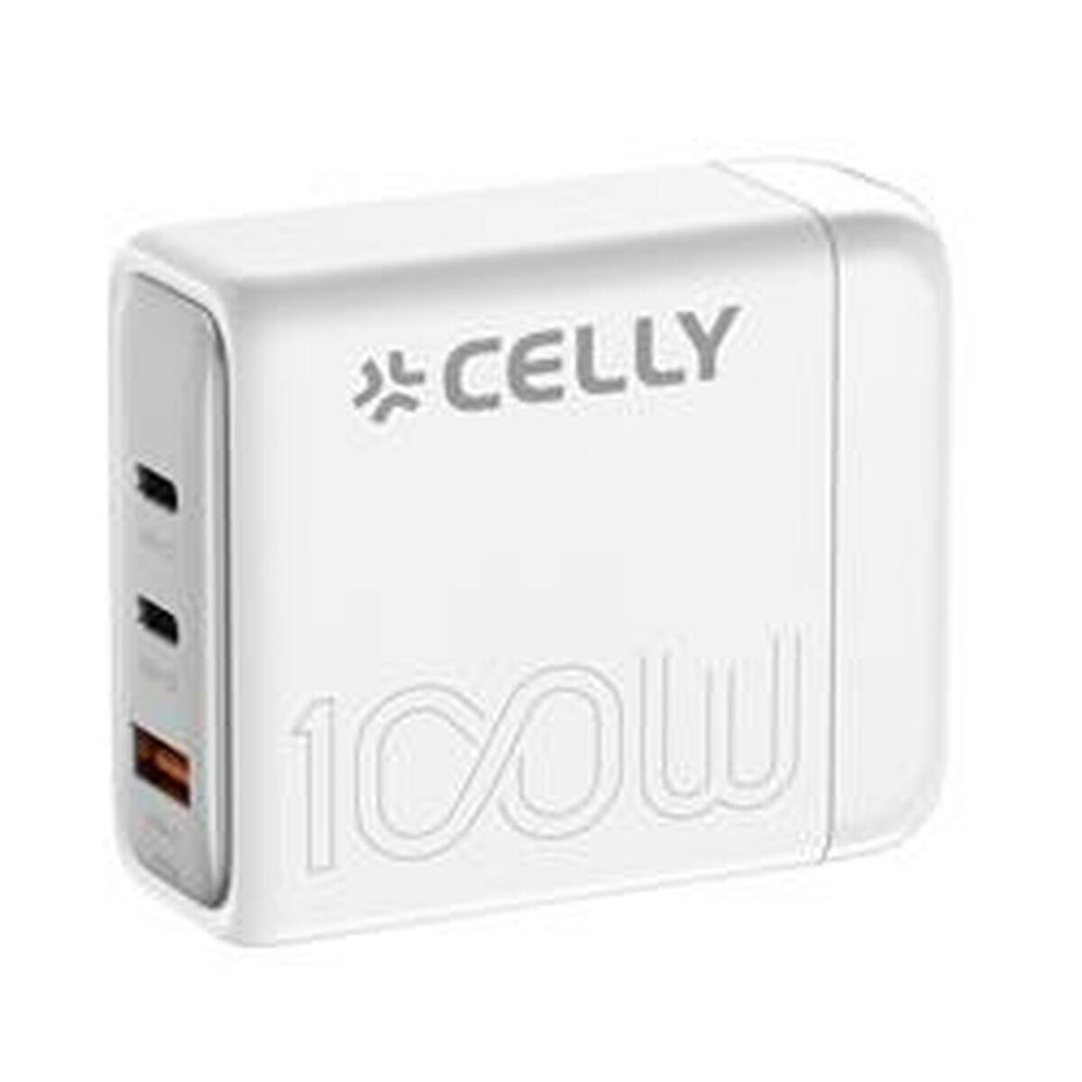 Carregador de parede celly ps3gan100wwh tomada eu
