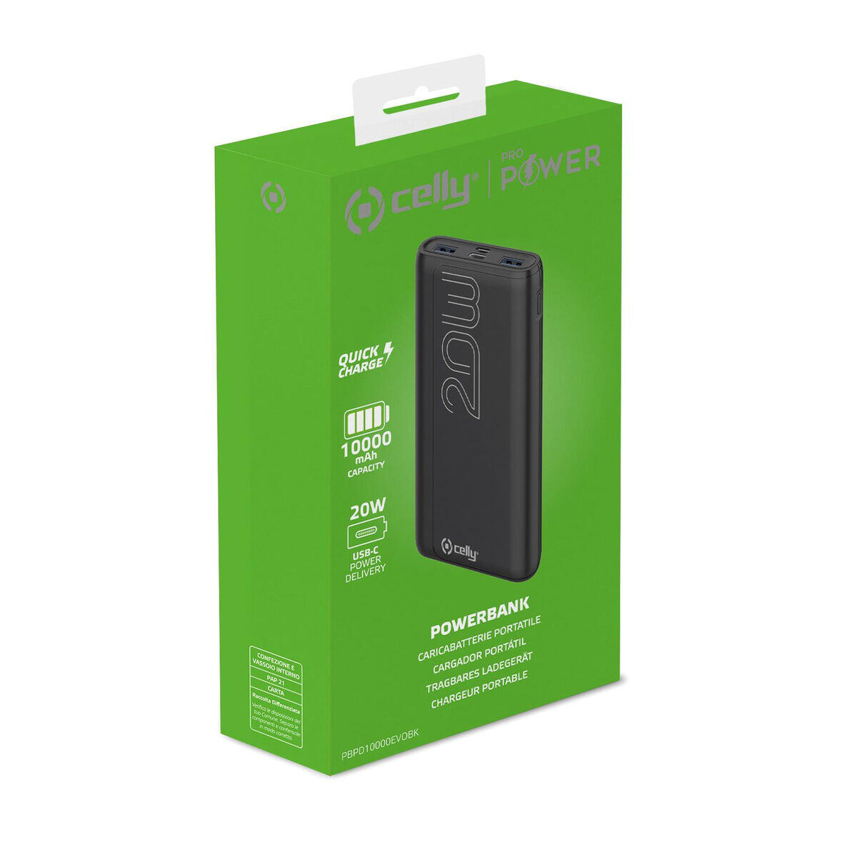 Powerbank Celly PBPD10000EVOBK Noir 4/4
