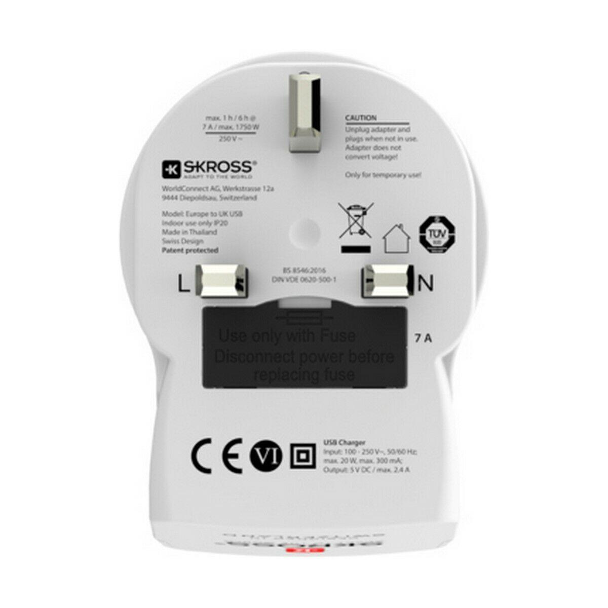 Adaptateur de courant Skross 1500280 United Kingdom 3/5
