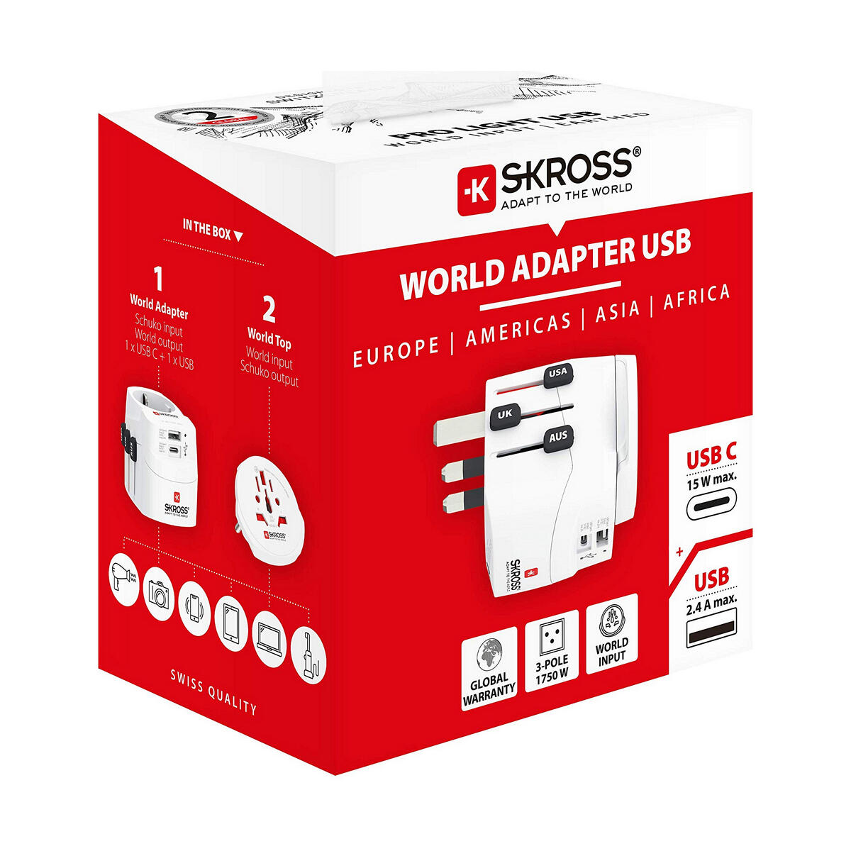 Adaptador de Enchufe Universal de Viaje Skross 1302472 Blanco 2/5