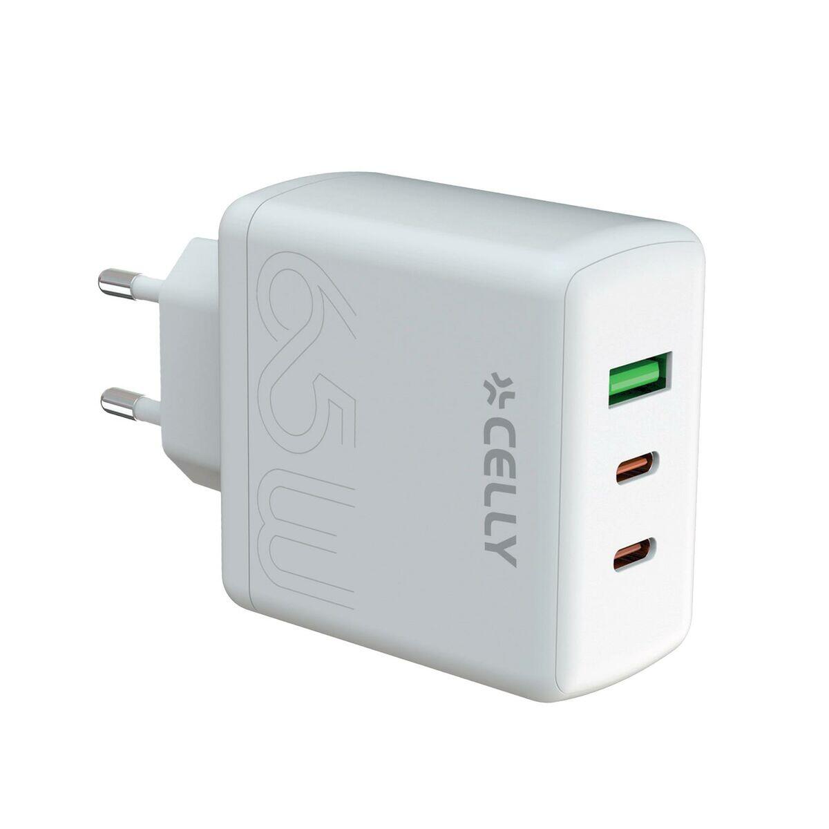 Chargeur mural Celly TC3GAN65WEVOWH Prise EU 2/2