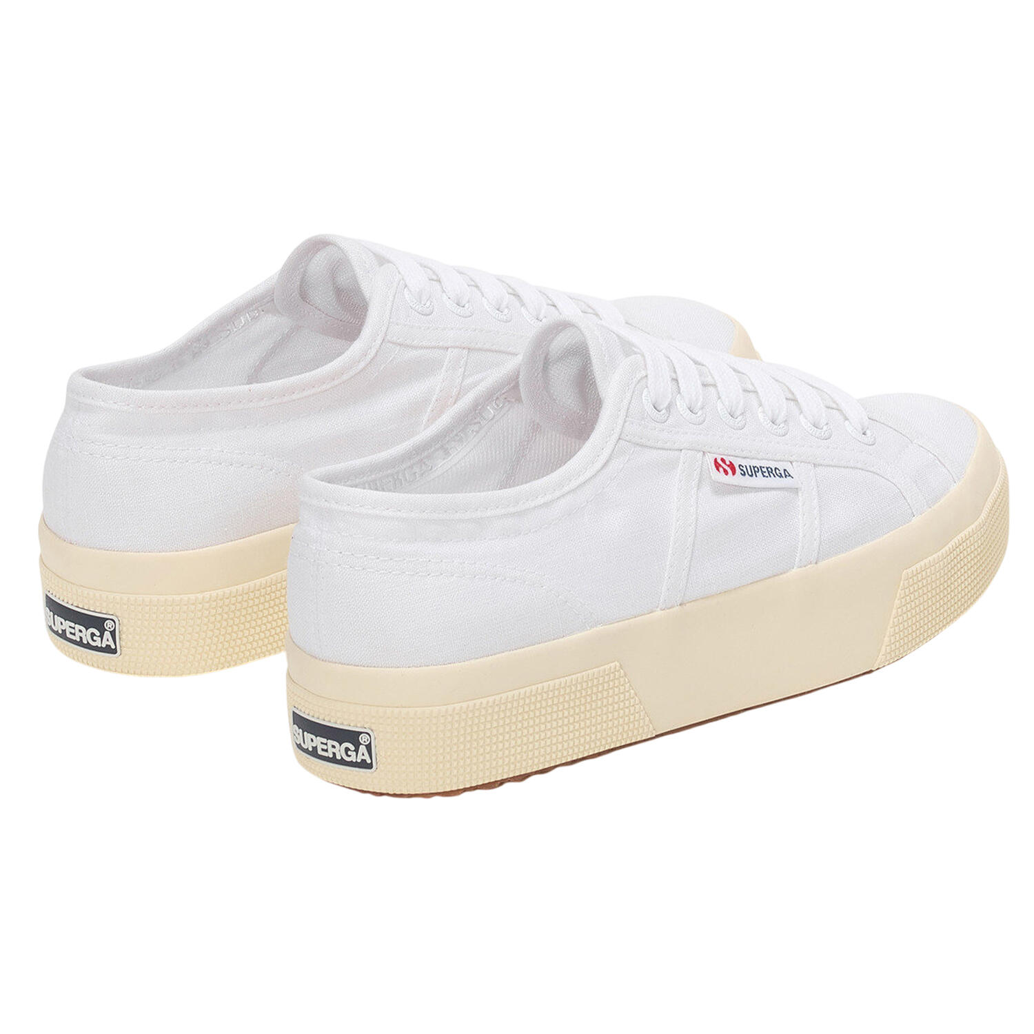 Unisex Adult 2740 Linen Platform Trainers (White/Off White) 2/4