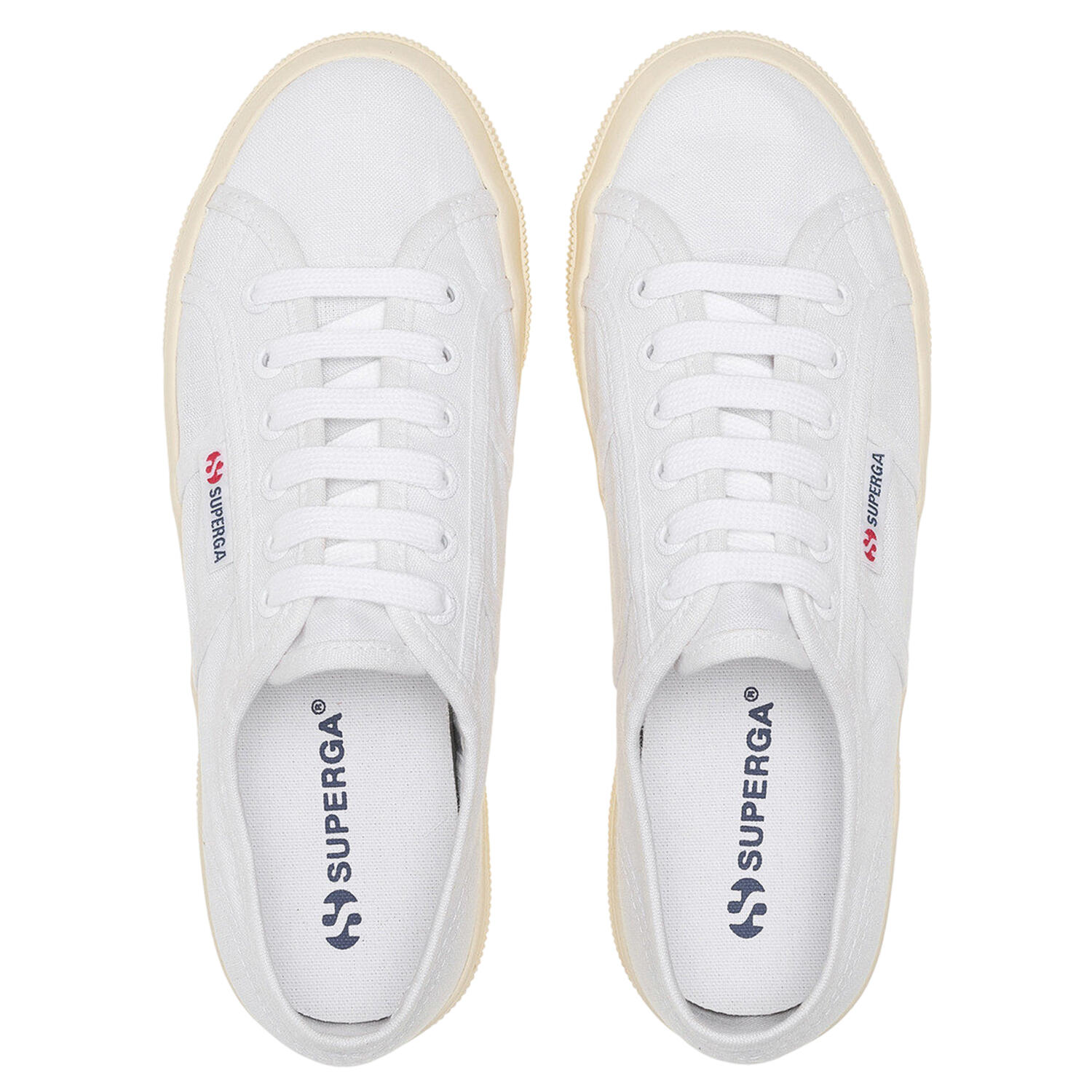 Unisex Adult 2740 Linen Platform Trainers (White/Off White) 3/4