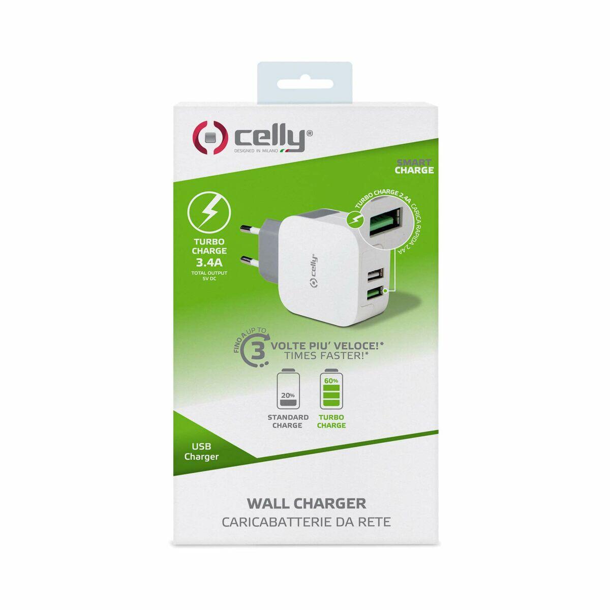 Chargeur de batterie Celly TC2USBTURBO Prise EU 2/2
