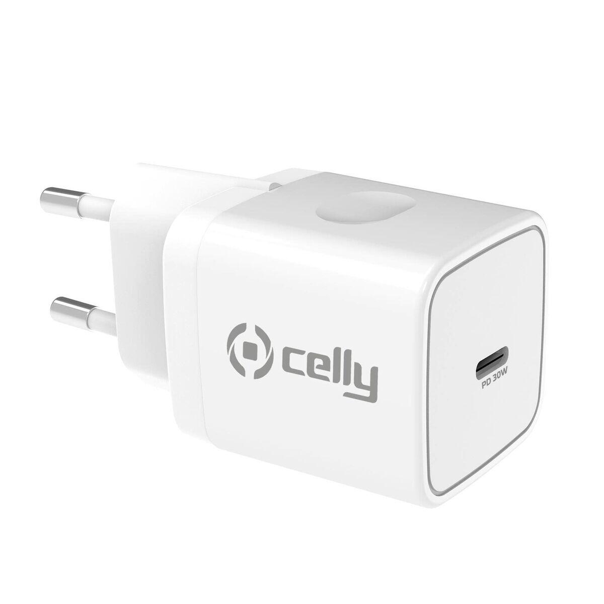 Carregador de bateria celly tc1usbc30wwh tomada eu