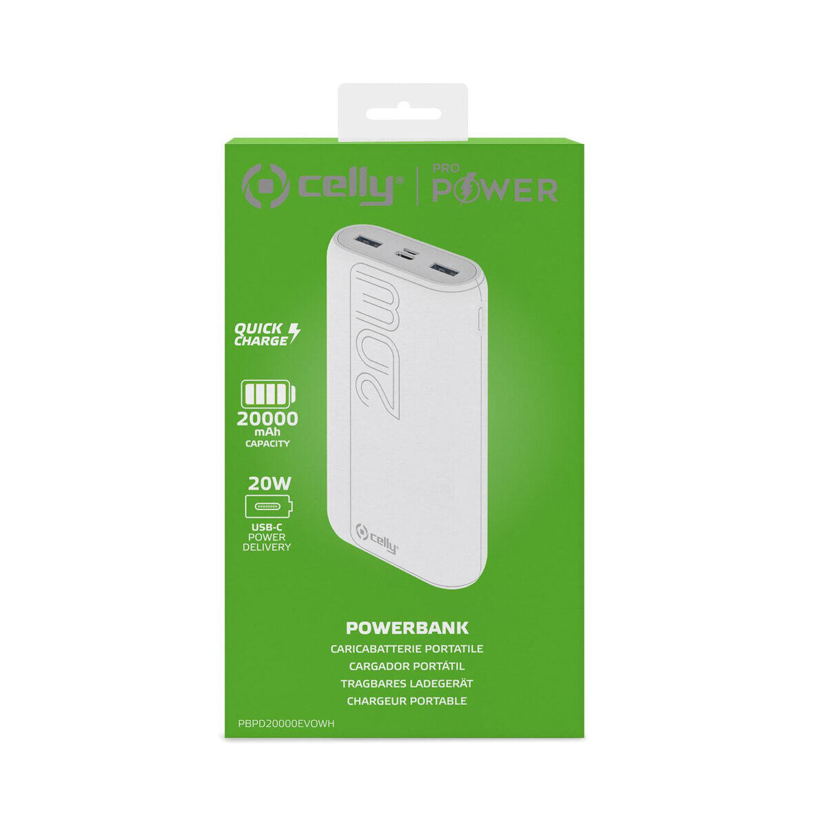 Powerbank Celly PBPD20000EVOWH Weiß 4/5