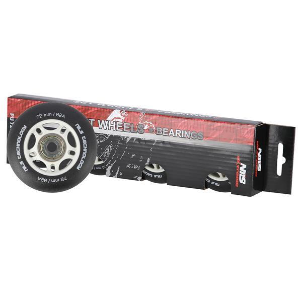 Matná kolečka NILS Extreme PU 72x24 82A s ložisky ABEC 9, 4 ks 5/6