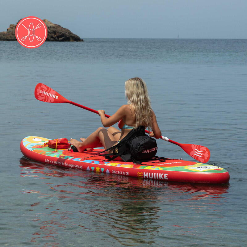 Nafukovací Paddleboard Prkno s Příslušenstvím, HUIIKE, Červená, Stabilita