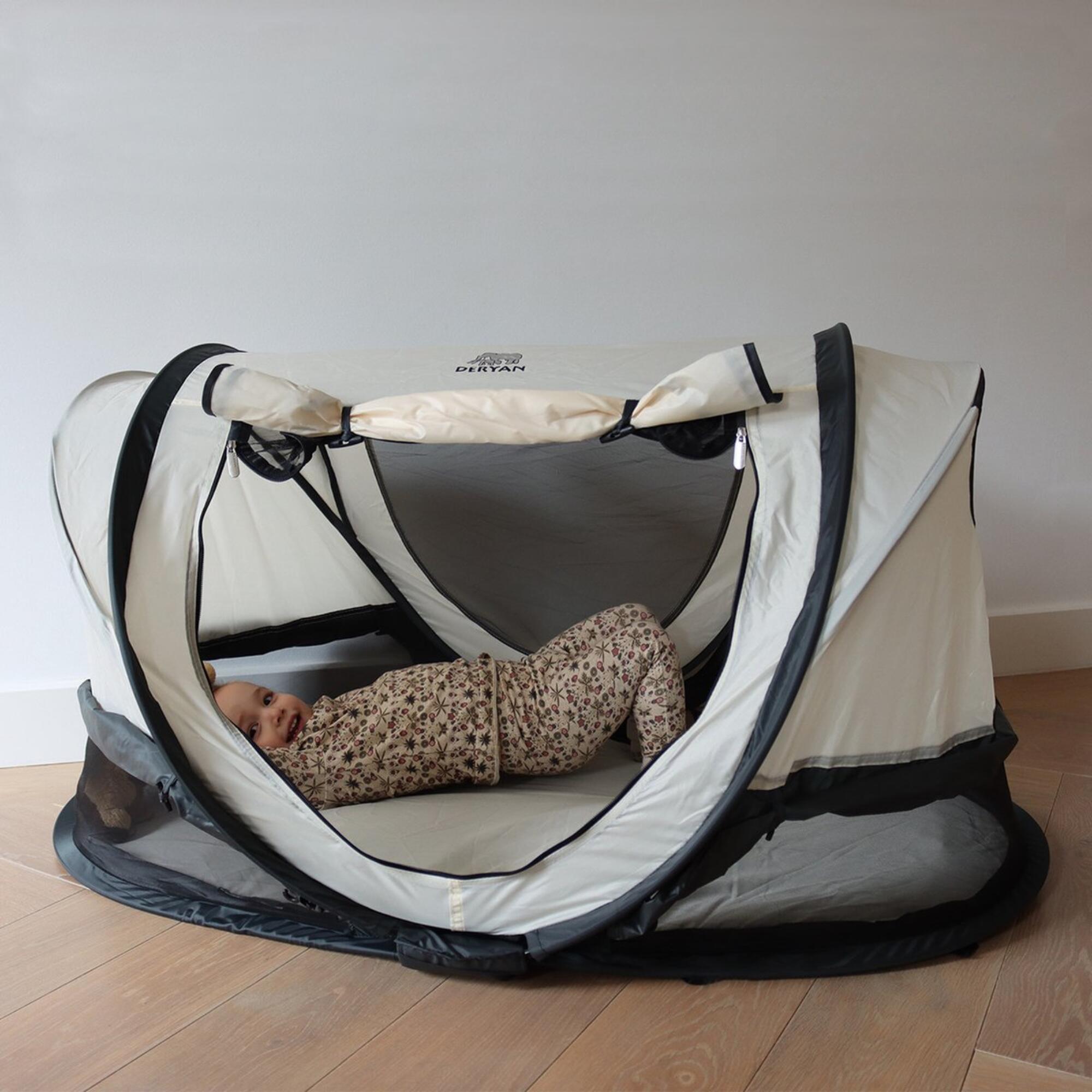 Deryan Reisebett Shane Luxe 2024 - Babyzelt - Kleinkindbett - UV 50+ - Creme 4/7