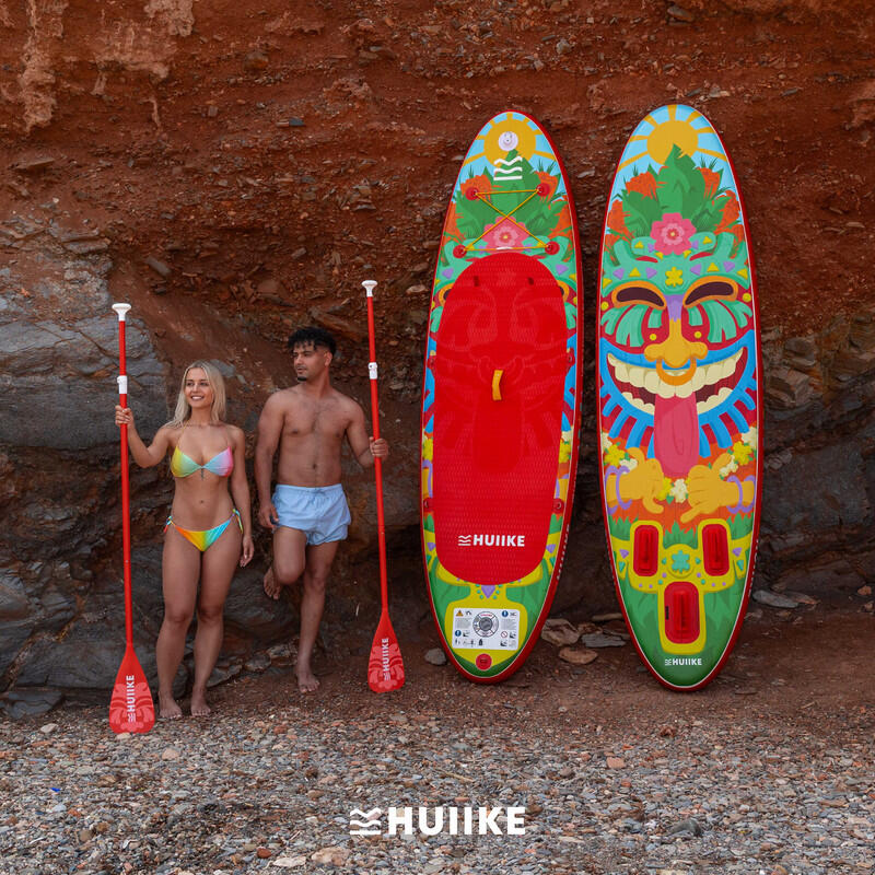 Nafukovací Paddleboard Prkno s Příslušenstvím, HUIIKE, Červená, Stabilita