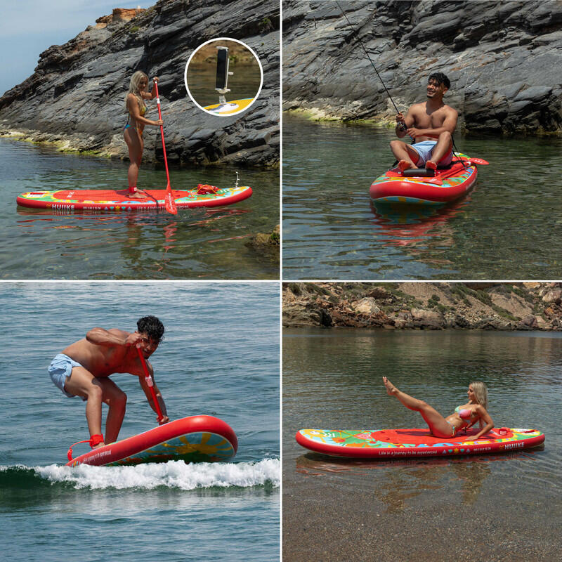 Nafukovací Paddleboard Prkno s Příslušenstvím, HUIIKE, Červená, Stabilita