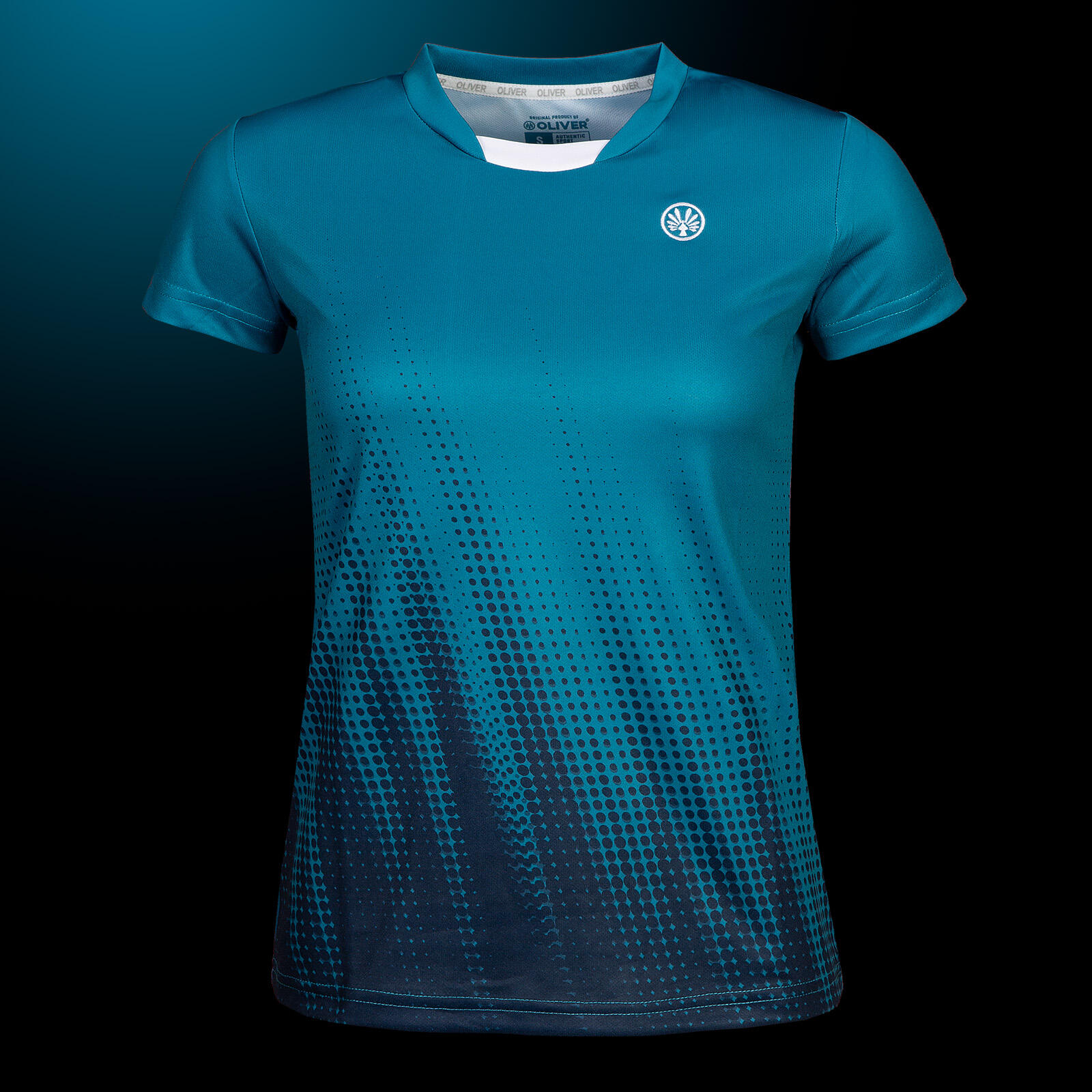 Maillot Mujer Atlanta – Camiseta Deportiva Transpirable, Azul petróleo 2/2