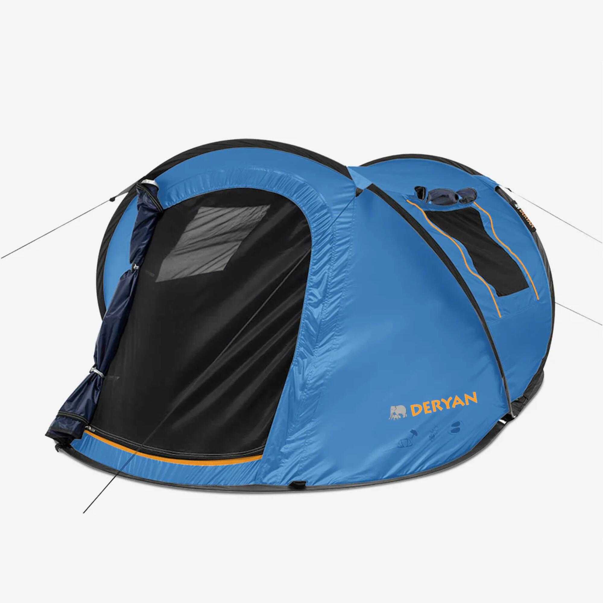 DERYAN Deryan Dome Pop-Up Tent - 2 Persoons - Anti-UV 50+ - Donkerblauw