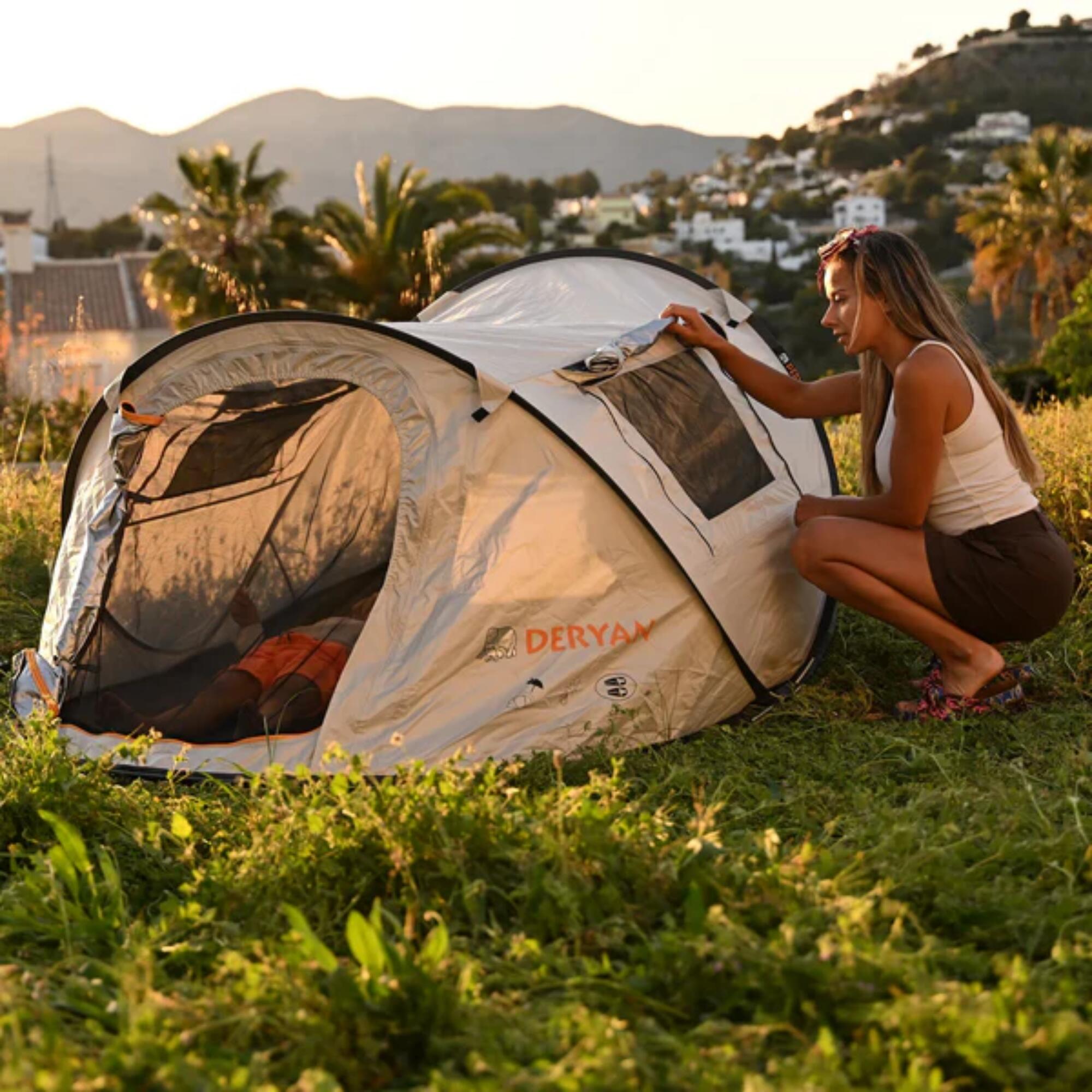 Tenda Pop-Up Dome - 2 pers. - Anti-UV 50+ - Colonna d’acqua 2000 MM - Blu scuro 3/7