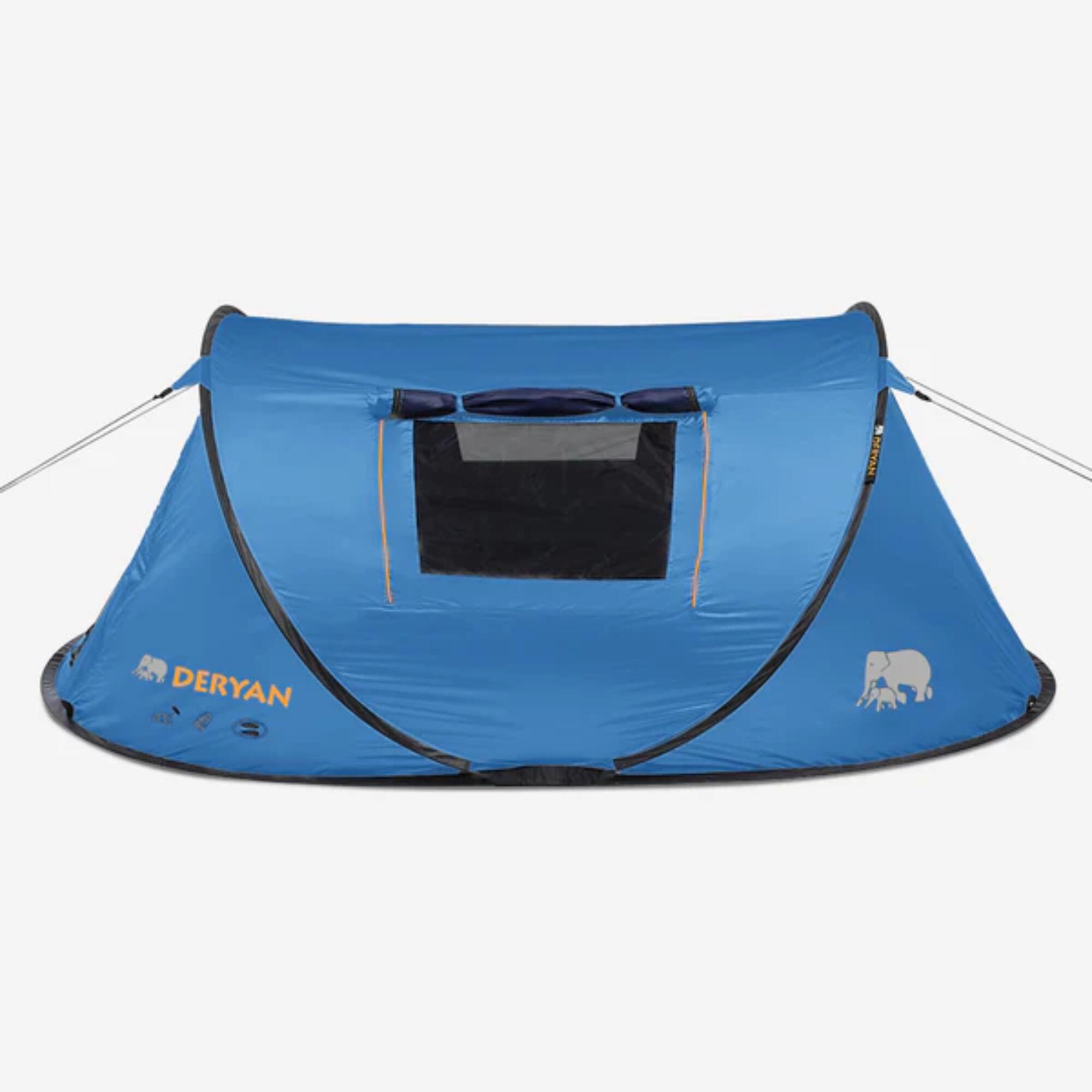 Campingzelt Mit UV-Schutz 50+ DERYAN Pop-Up Zelt Für 2 Personen - Wurfzelt Wasserdicht In Creme Wasserfestes Pop-Up Zelt