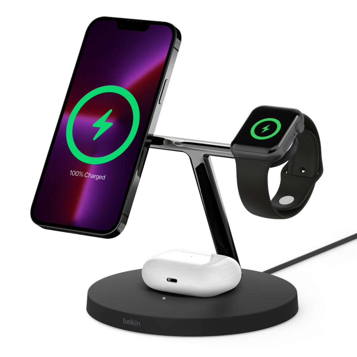 Chargeur sans fil Belkin WIZ017VFBK Noir 3/4