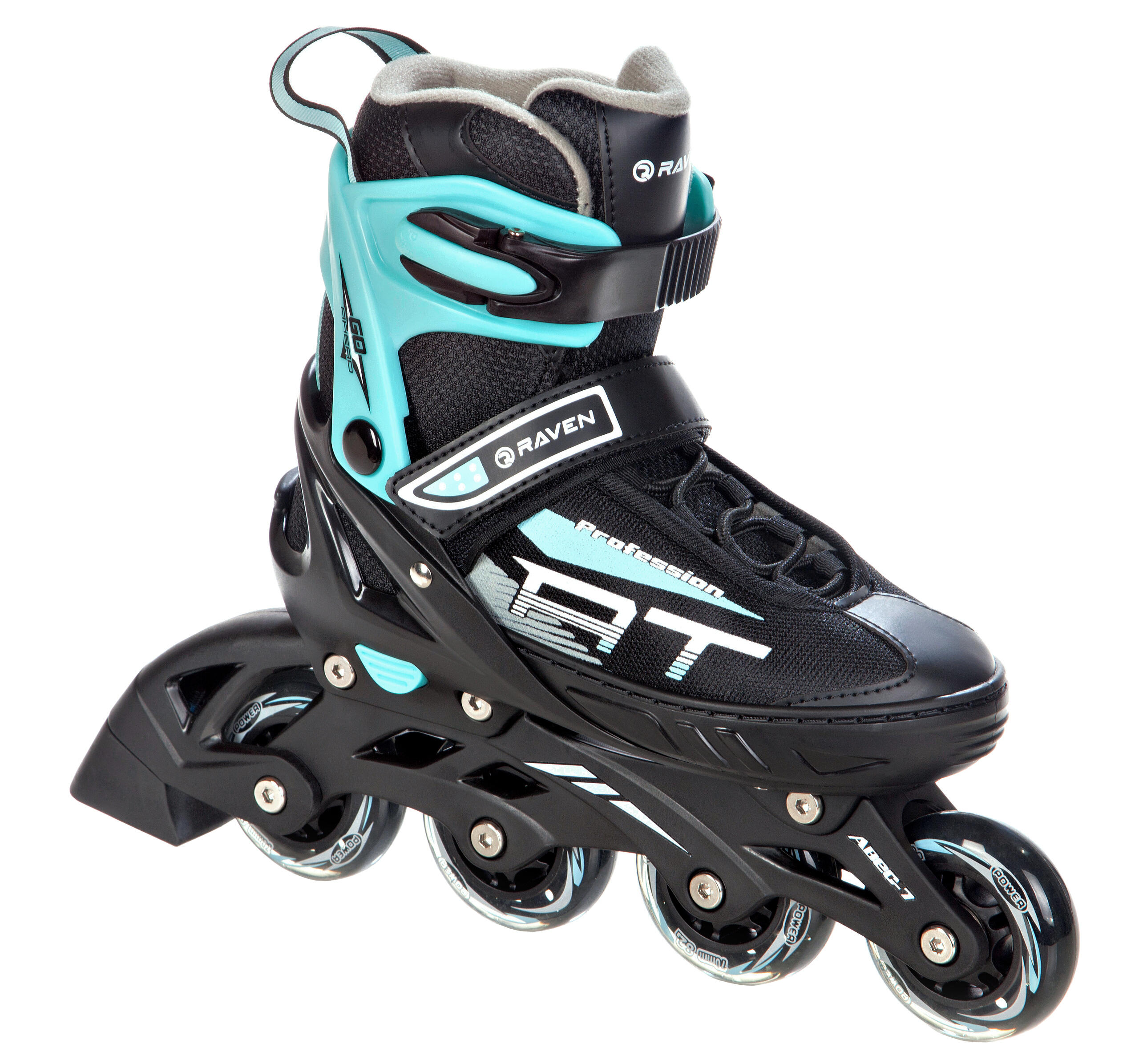 RAVEN Verstellbare Rollschuhe Profession Schwarz/Mint