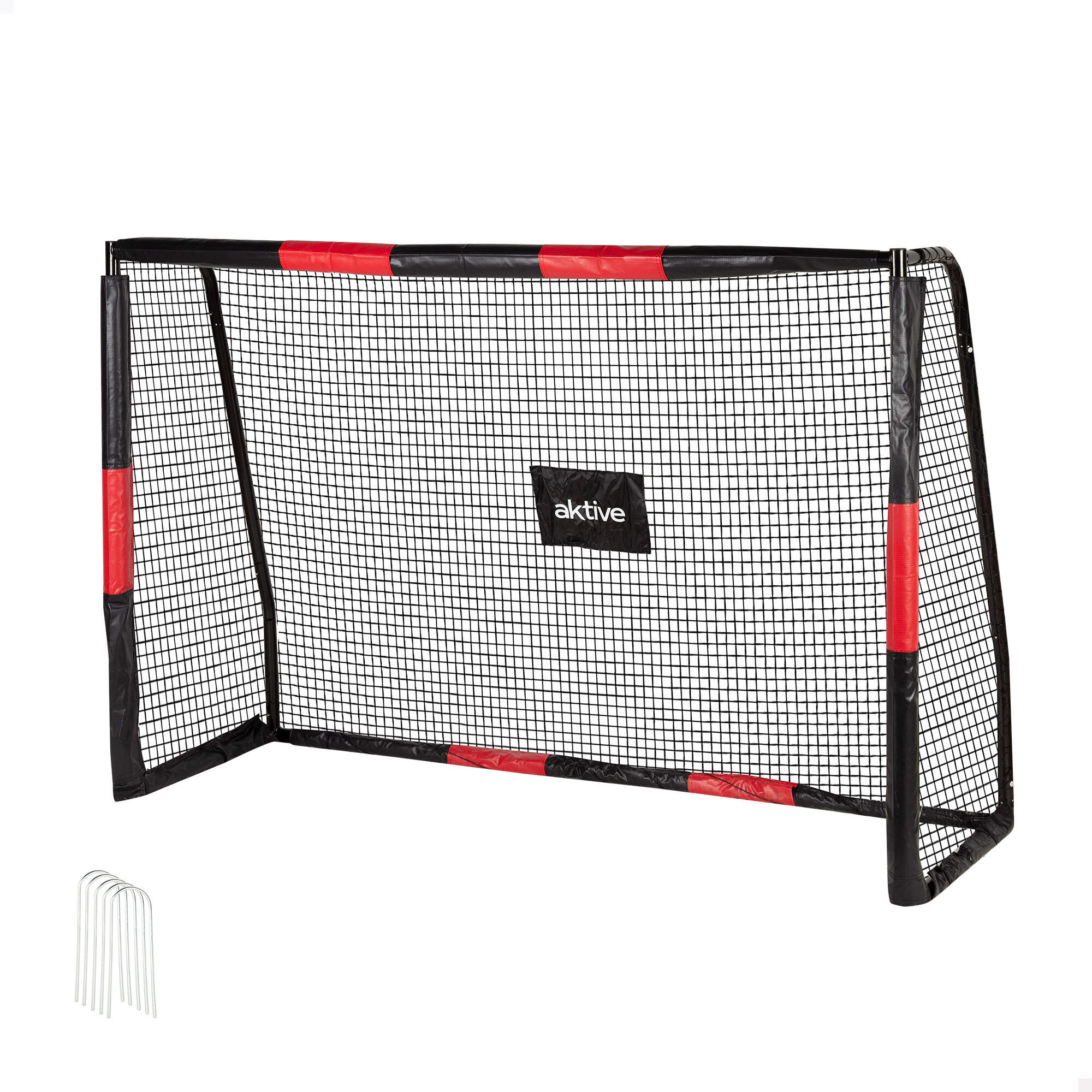 Aktive baliza de futebol 180x60x120 cm estrutura com proteção, rede e pinos