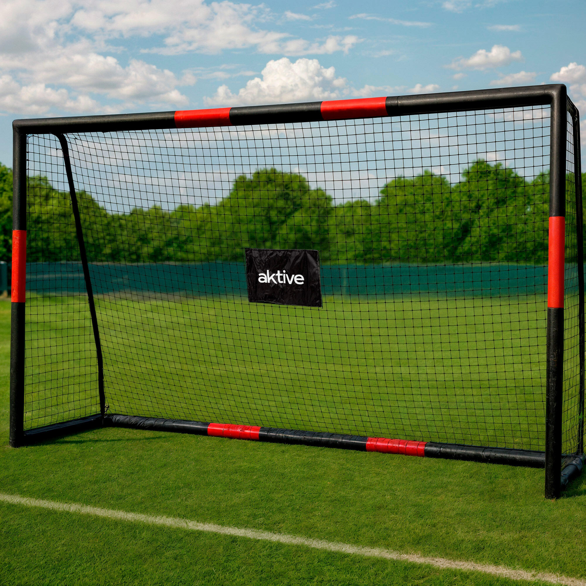 Aktive Porta da calcio 240x85x160 cm, struttura di protezione, rete e picchetti 2/7