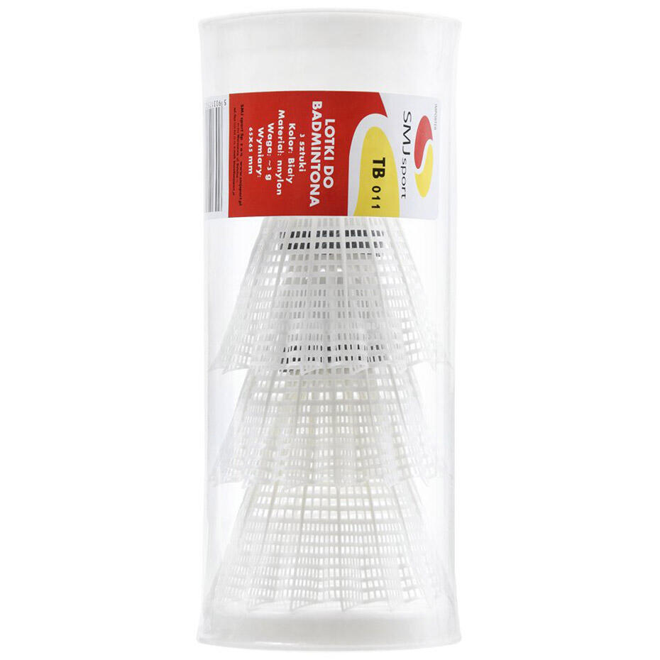 Lotki do badmintona nylon TB011 Teloon SMJ 3 szt. białe 1/2