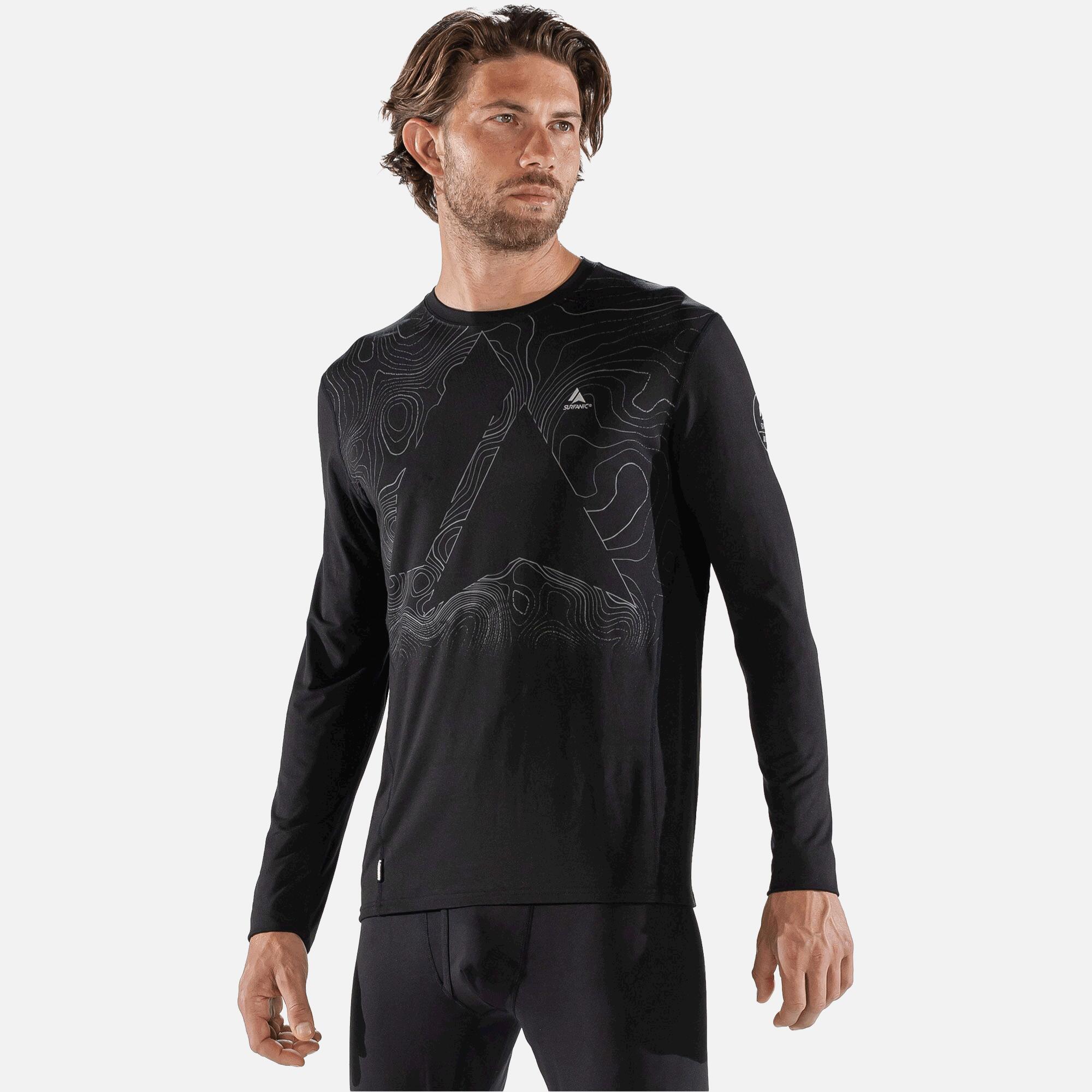 CarbonDri Bodyfit Contour Mens Crew Neck Black 1/7