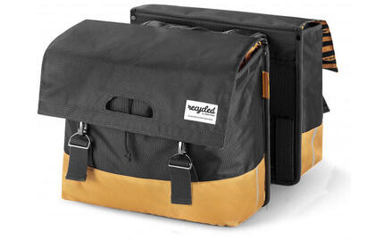 Sac à vélo double à l'épreuve urbaine 55L Green noir - RPET recyclé