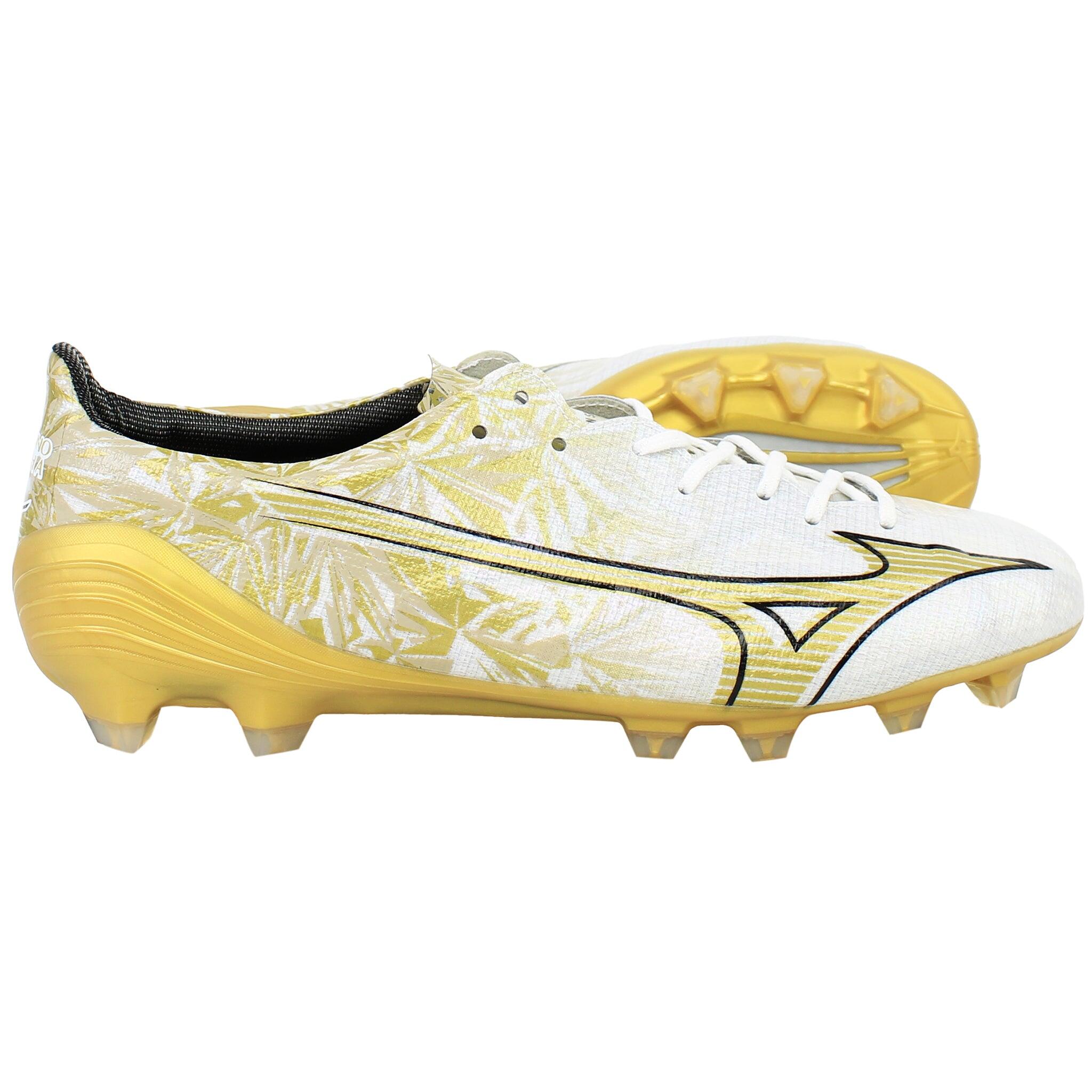 Mizuno Alpha Japan Mens White/Gold Football Boots | Decathlon
