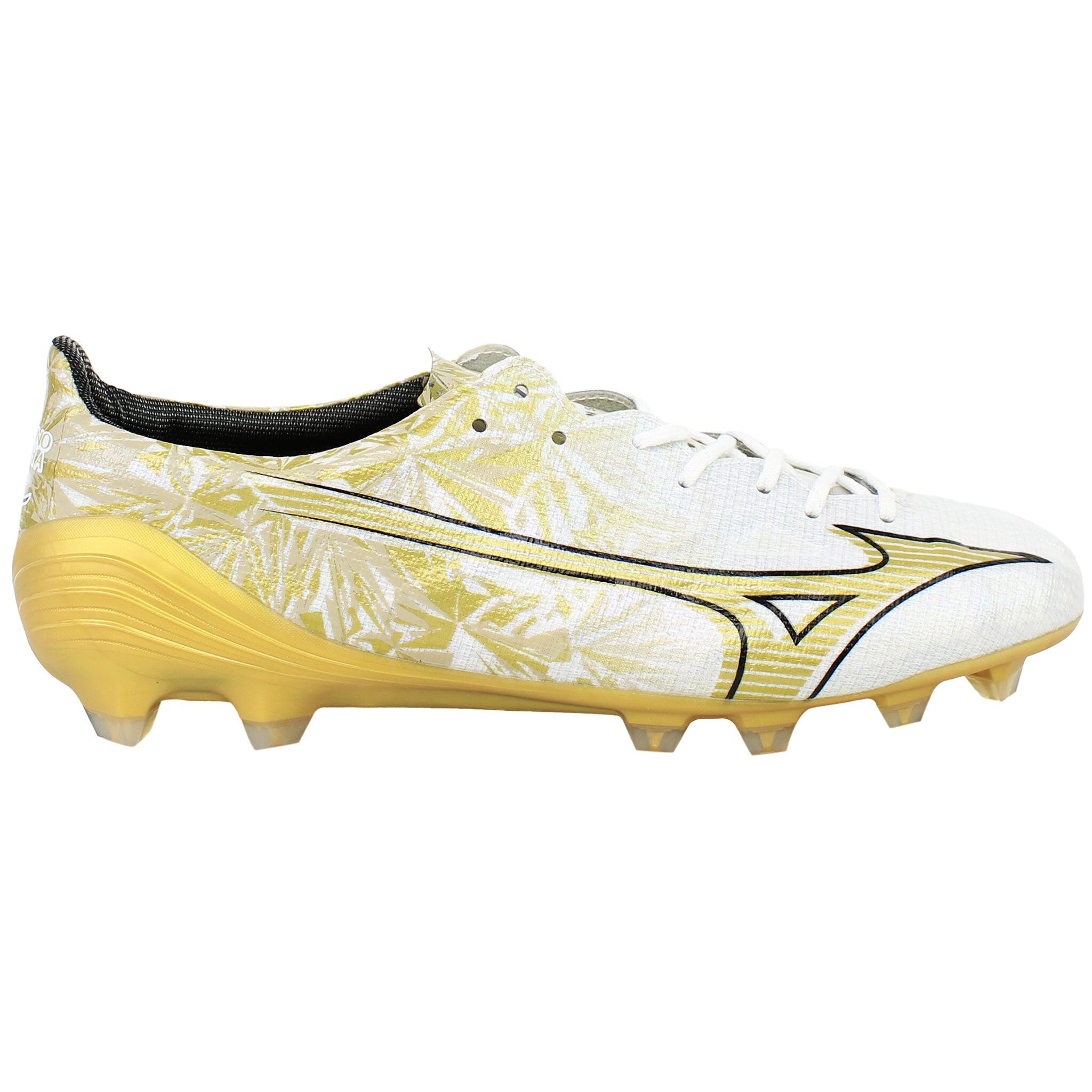 Mizuno Alpha Japan Mens White/Gold Football Boots MIZUNO