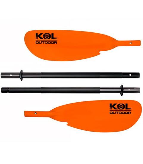 Pagaie kayak aluminium démontable 4 parties 220 cm – orange – kayak gonflable