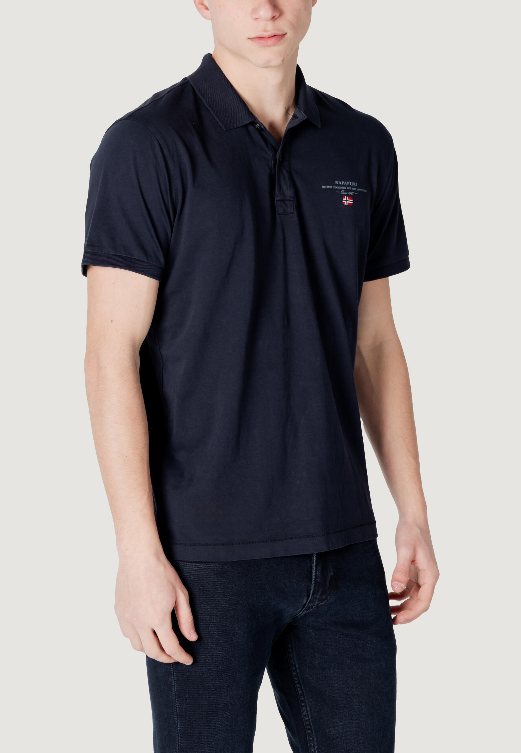 Polo met korte mouwen ELBAS JERSEY HEREN Blauw 3/4