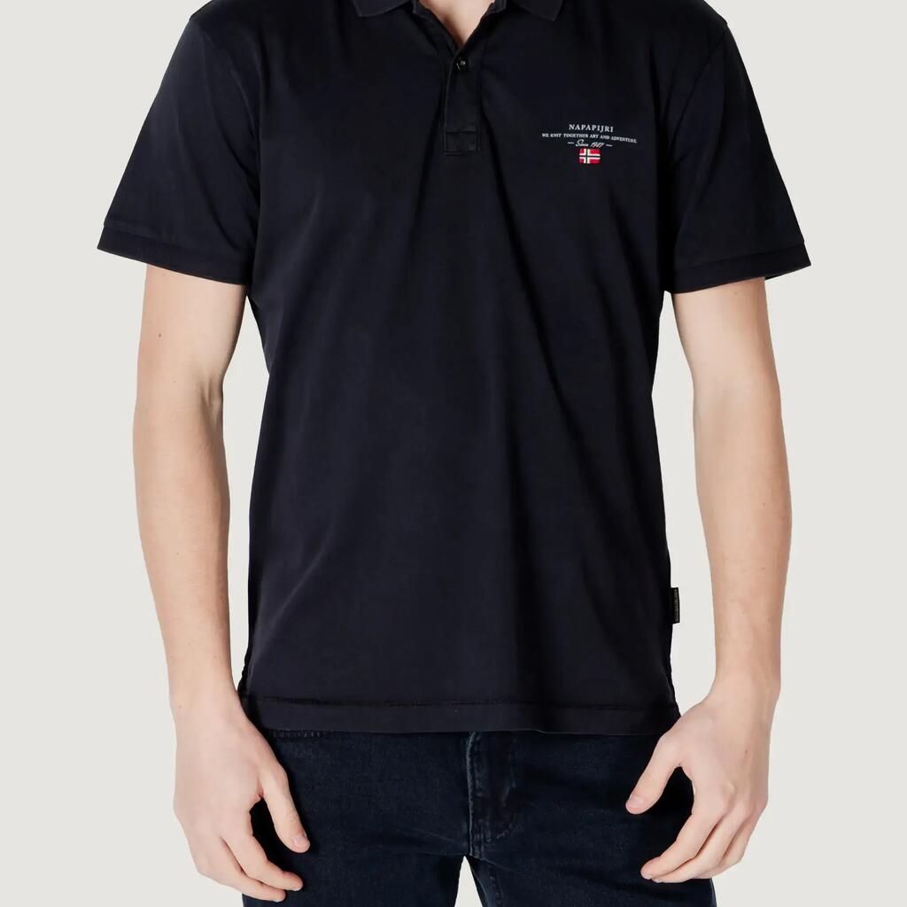 MEN'S short-sleeved polo shirt ELBAS JERSEY BLACK