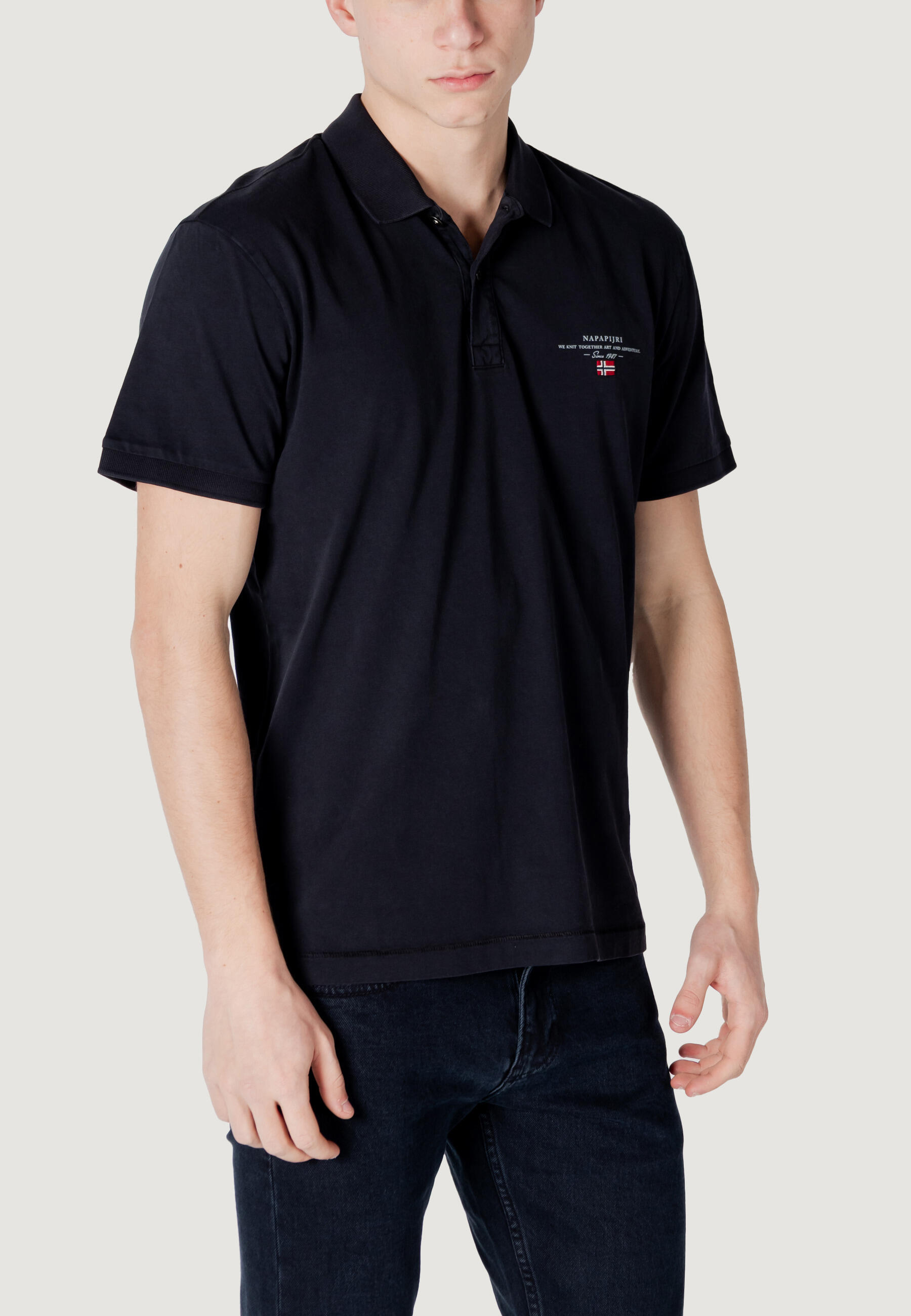 polo manches courtes ELBAS JERSEY HOMME noir 3/4
