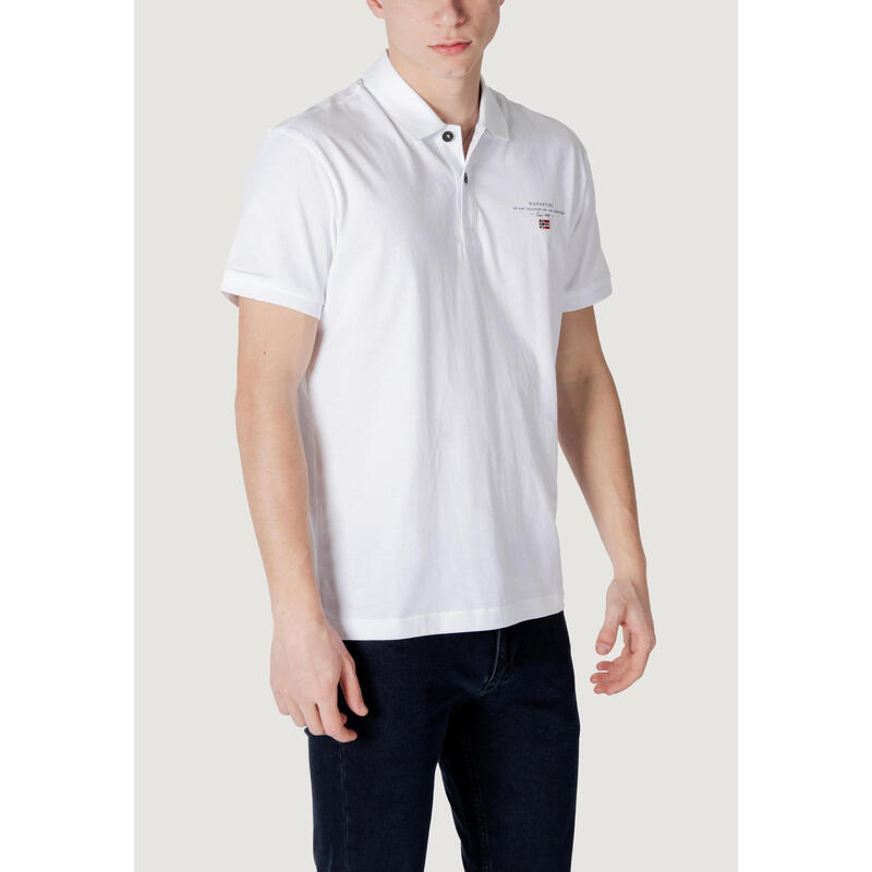 Tricou polo cu mâneci scurte ELBAS JERSEY pentru bărbați, alb