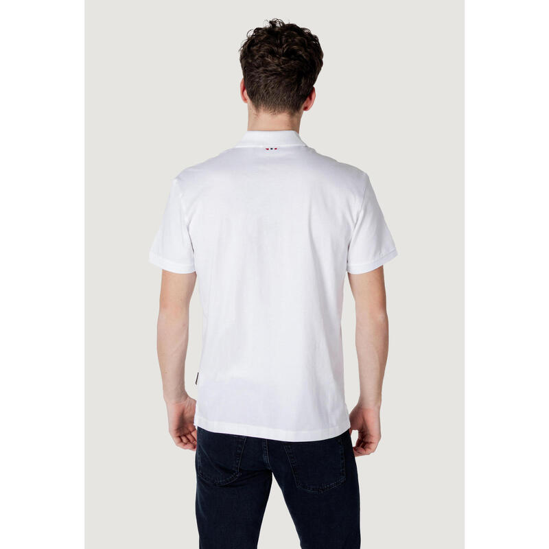 Tricou polo cu mâneci scurte ELBAS JERSEY pentru bărbați, alb