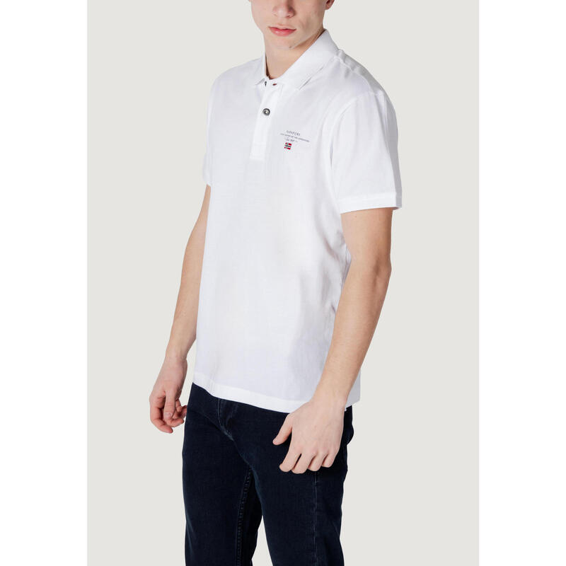 Tricou polo cu mâneci scurte ELBAS JERSEY pentru bărbați, alb
