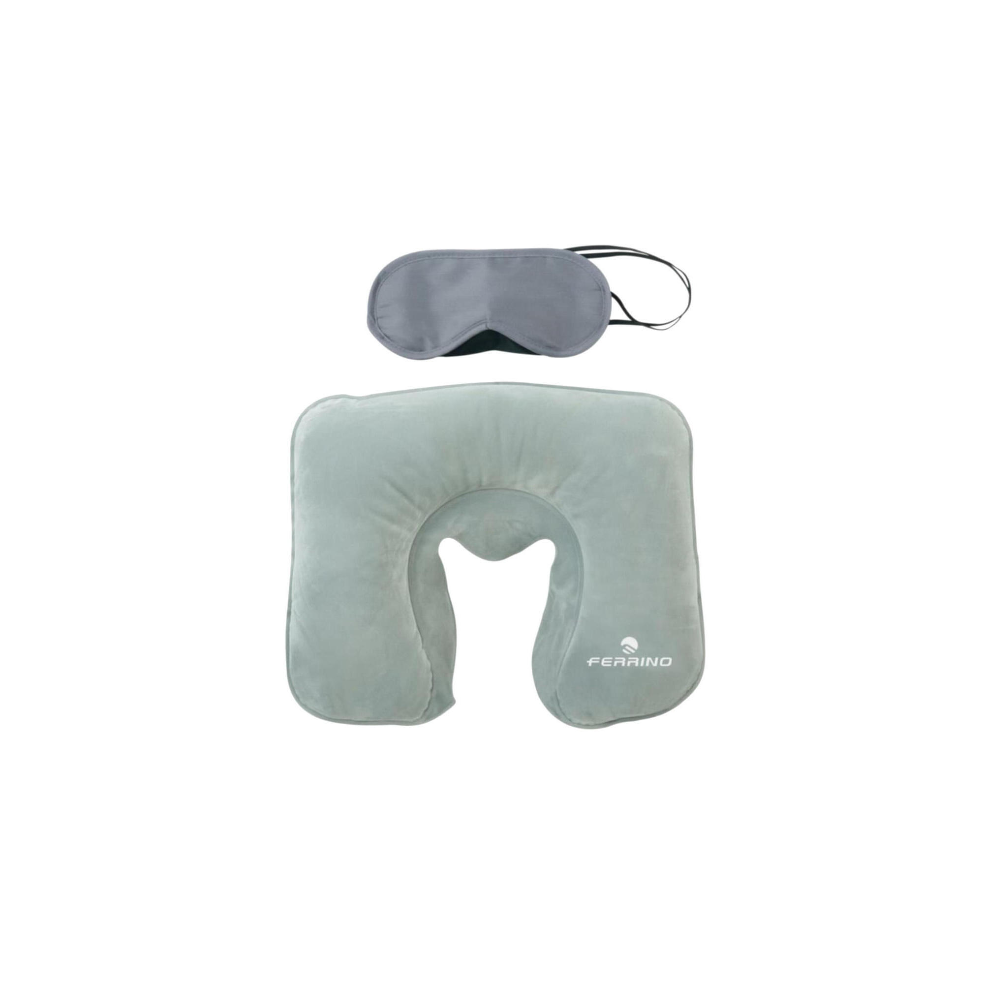 Ferrino - Kit Appui-tête Gonflable / Masque De Repos Ferrino - Oreiller - Gris - Taille Unique - Decathlon