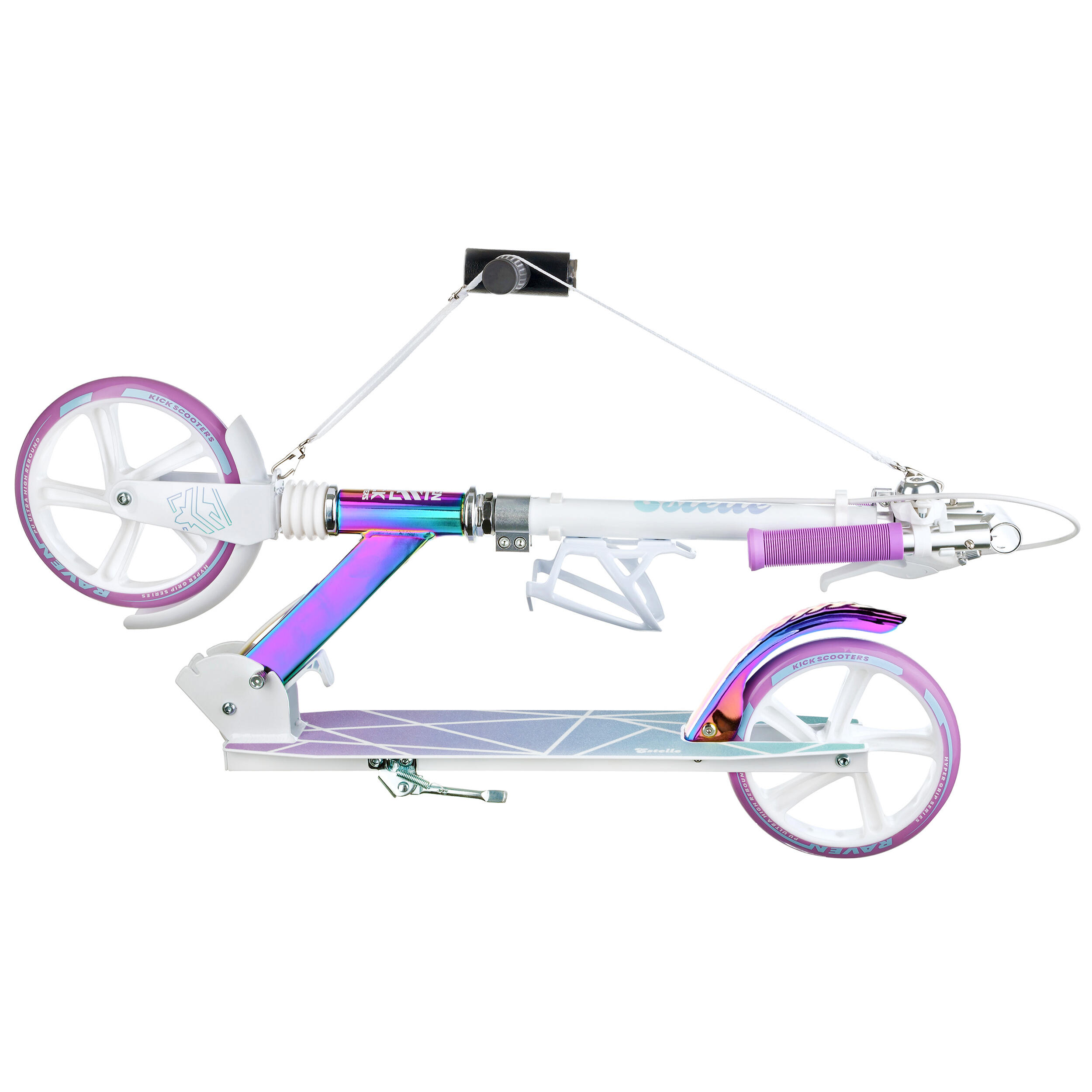Trottinette pliante Estelle PRO Neo Chrome 200mm avec amortisseur et sonnette 2/7