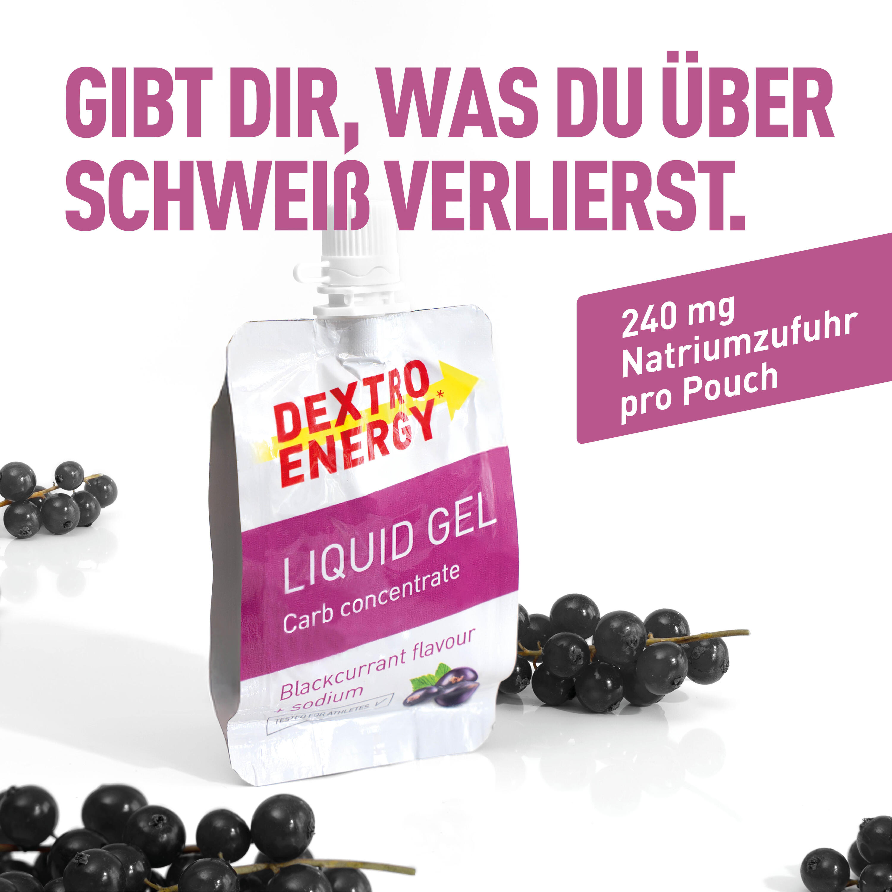 Liquid Gel Blackcurrant + Koffein, 18x60ml, High Carb Energy Gel 4/6