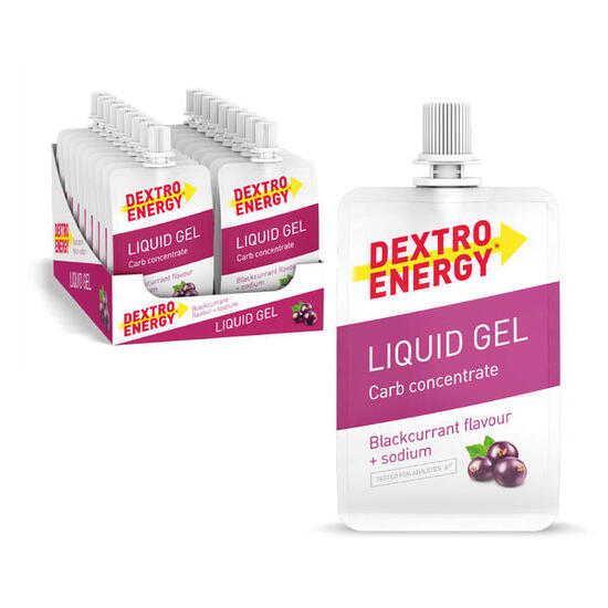 Liquid Gel Blackcurrant + Koffein, 18x60ml, High Carb Energy Gel