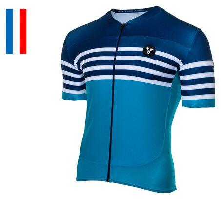 LeBram Tourmalet Short Sleeved Jersey Navy Turquoise