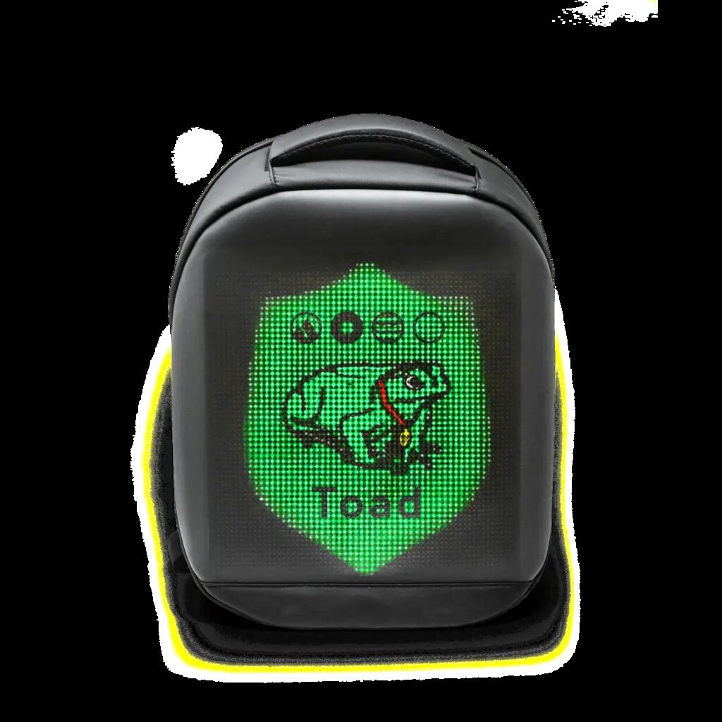 Pixel animated screen backpack Toad