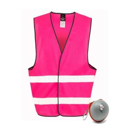 METEOR Porte-clef réfléchissant avec gilet fluo - Enfant - Rose
