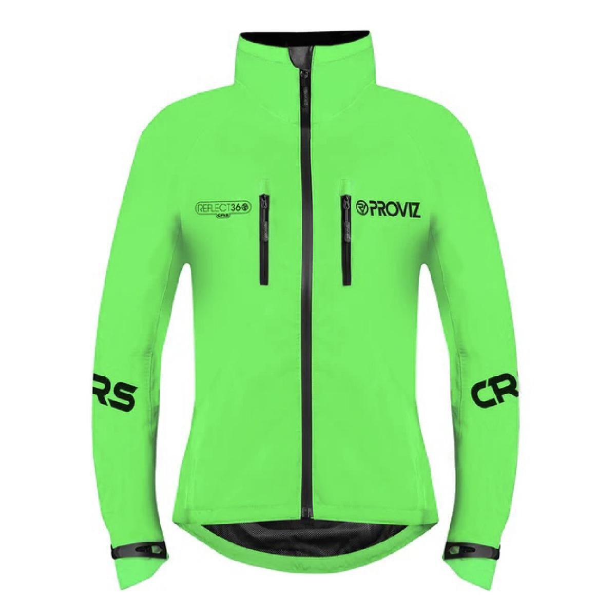 PROVIZ CRS Fluoreszierende/Reflektierende wasserdichte Jacke – Damen – Größe M – Grün