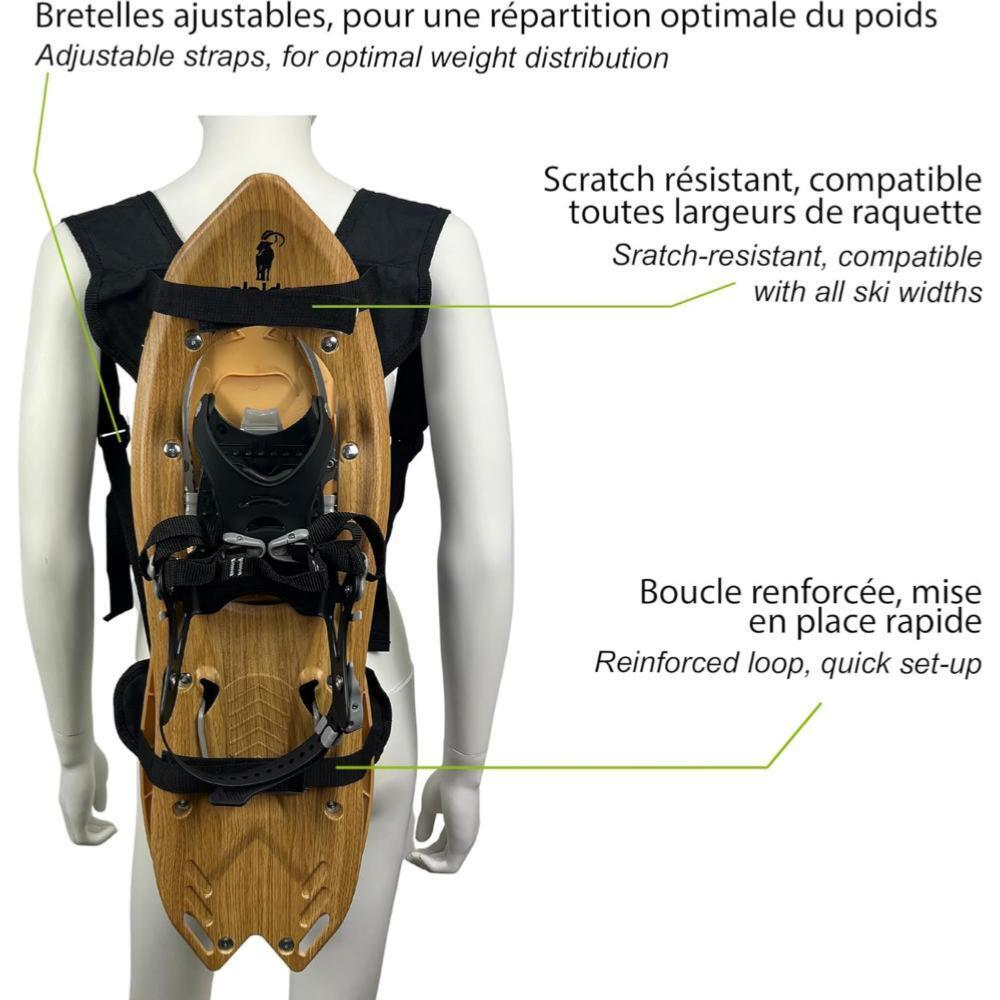 RAQBACK Système pour porter 1 paire de raquettes sur le dos 2/5