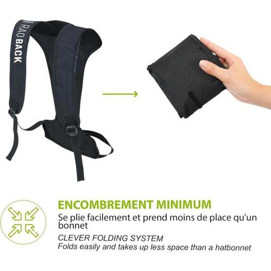 Sistema RAQBACK per trasportare 1 paio di ciaspole sulla schiena