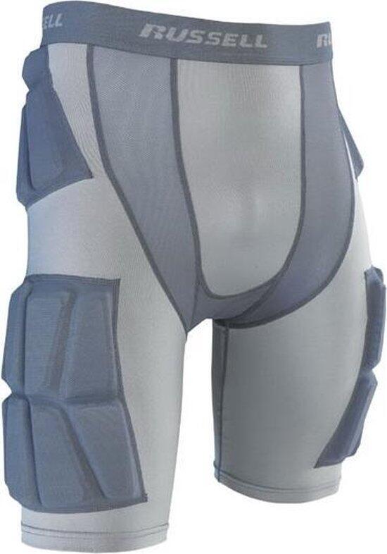 RUSSEL ATHLETIC Pantalone da rugby/football americano grigio per adulti con protezioni cucite