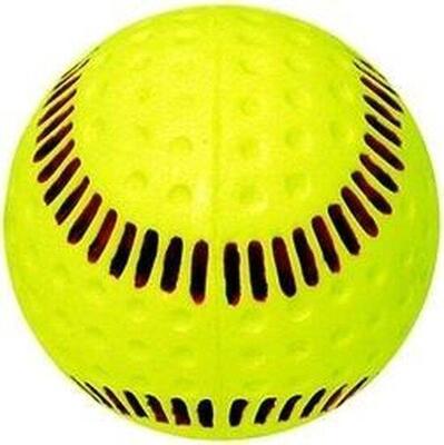 Dimpled pitching machine softballen (geel)