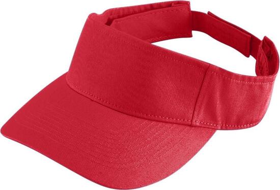Pare-soleil - Femmes - Réglable - Fermeture velcro - Bandeau en coton (Rouge)