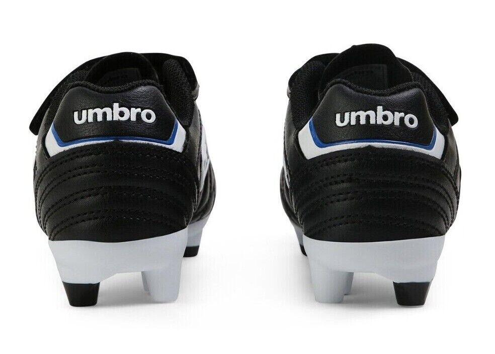 Umbro Speciali Liga Firm Ground Jnr Velcro Football Boot Black
