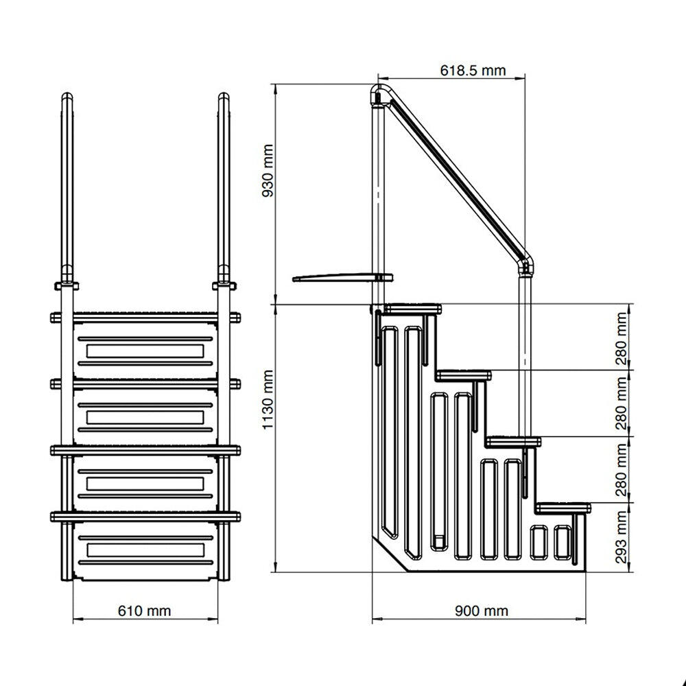 Gre Innentreppe für Eingelassene Pools EPE30 2/7
